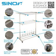 Sinor BF-6260-T Stainless Steel Outdoor Foldable Clothes Drying Rack - Image 2