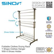 Sinor BF-6260-T Stainless Steel Outdoor Foldable Clothes Drying Rack - Image 6