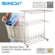 Sinor BF-6260-T Stainless Steel Outdoor Foldable Clothes Drying Rack - Image 3