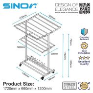 Sinor BF-6260-T Stainless Steel Outdoor Foldable Clothes Drying Rack - Image 7