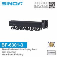Sinor BF-6301-3 Three Fold Aluminium Drying Rack, Wall Mounted Clothes Drying Rack