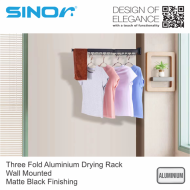Sinor BF-6301-3 Three Fold Aluminium Drying Rack, Wall Mounted Clothes Drying Rack - Image 4