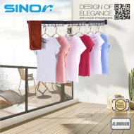 Sinor BF-6301-3 Three Fold Aluminium Drying Rack, Wall Mounted Clothes Drying Rack - Image 3
