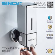 SINOR BF-801 Series Singe Soap Dispenser, Wall Mounted Soap Dispenser 500ml Black & Silver Colour - Image 5