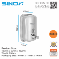 SINOR BF-805-S SUS304 Stainless Steel Soap Dispenser - Image 5