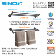 Sinor BF-9003-700-B SUS304 Stainless Steel Wall Mounted Towel Rack - Image 2