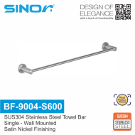 Sinor BF-9004-S600 SUS304 Stainless Steel Towel Bar - Single