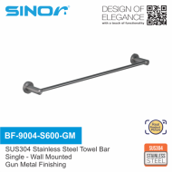 Sinor BF-9004-S600-GM SUS304 Stainless Steel Towel Bar - Single