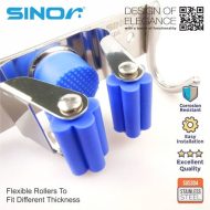 SINOR BF-9011-1 1-Slot SUS304 Stainless Steel Wall-Mounted Broom Holder And 1 Hook Organizer Rack - Image 3