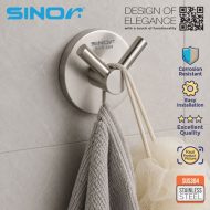 SINOR BF-9015-1 SUS304 Stainless Steel Wall-Mount Rack 1-Hock Multipurpose Solid Clothes Hanger  - Image 3