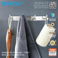 SINOR BF-9015-4 SUS 304 Stainless Steel Wall-Mount Rack 4-Hock Multipurpose Solid Clothes Hanger - Image 4