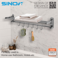 Sinor BF-9053-700-GM SUS304 Stainless Steel Foldable Wall Mounted Towel Rack - Image 3