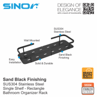 Sinor BF-9107-B-S400 SUS304 Stainless Steel Sand Black Single Shelve  - Image 2