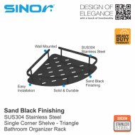 Sinor BF-9107-B-SC SUS304 Stainless Steel Single Corner Shelve - Image 2