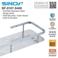 Sinor BF-9107-S400 SUS304 Stainless Steel Sand Black Single Shelve  - Image 5