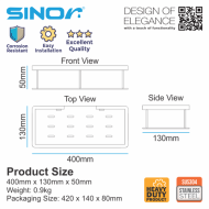 Sinor BF-9107-S400 SUS304 Stainless Steel Sand Black Single Shelve  - Image 6