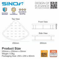 Sinor BF-9107-SC SUS304 Stainless Steel Single Corner Shelve - Image 5