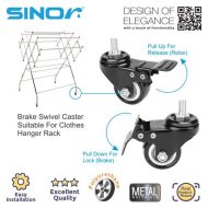Sinor BF-ACC-WS20 Clothes Hanger Swivel Caster Wheel Set - Image 2