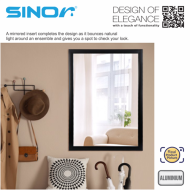 Sinor BWM-SERIES-B Aluminium Bathroom Wall Mirror Frame, Wall Mirror Frame Matte Black - Image 4