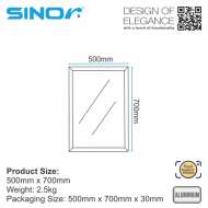 Sinor BWM-SERIES-B Aluminium Bathroom Wall Mirror Frame, Wall Mirror Frame Matte Black - Image 8