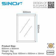 Sinor BWM-SERIES-B Aluminium Bathroom Wall Mirror Frame, Wall Mirror Frame Matte Black - Image 9