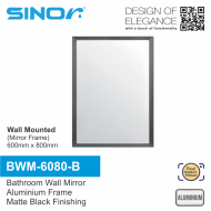 Sinor BWM-SERIES-B Aluminium Bathroom Wall Mirror Frame, Wall Mirror Frame Matte Black - Image 7