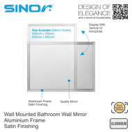 Sinor BWM-SERIES-S Aluminium Bathroom Wall Mirror Frame, Wall Mirror With Frame Bathroom Mirror Frame - Image 3