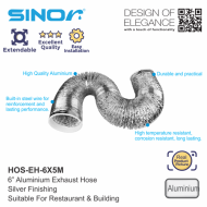 Sinor HOS-EH-6X5M Aluminium Exhaust Hose 6 inches (150mm x 5 meters) - Image 2