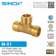 Sinor M-51 Brass Fitting 1/2" Male Tee