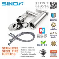 SINOR M-8310 Series SUS304 Stainless Steel Bathroom Basin Tap, Black & Satin Nickel Finishing Pillar Mounted - Image 6