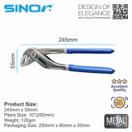 Sinor PBT-65 10 Inch Water Plumbing Combination Pliers - Image 5