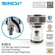Sinor S-02-C Stainless Steel Bib Tap Nozzle Adapter  - Image 5