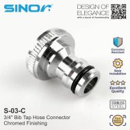 Sinor S-03-C Stainless Steel Bib Tap Nozzle Adapter  - Image 2
