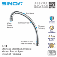 Sinor S-11 Stainless Steel Big Ear Spout Kitchen Sink Tap Spout - Image 2
