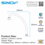 Sinor S-11 Stainless Steel Big Ear Spout Kitchen Sink Tap Spout - Image 6
