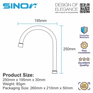 Sinor S-12 Stainless Steel J Spout Kitchen Sink Tap Spout - Image 5