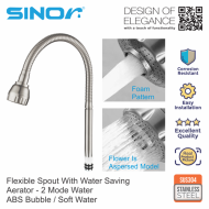 Sinor S-13-304 SUS304 Stainless Steel Flexible Spout With Nozzle - Image 3