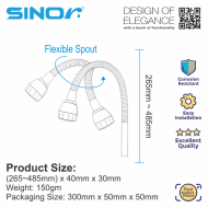 Sinor S-13 Stainless Steel Flexible Spout With Nozzle Kitchen Sink Tap Spout - Image 5