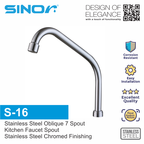 Sinor S-16 Stainless Steel Oblique 7 Spout Kitchen Sink Tap Spout