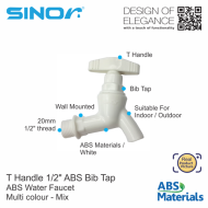 Sinor SBBC-100 ABS 1/2" T Handle Bib Tap (10pcs/pkt) - Image 3
