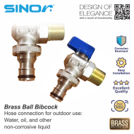 Sinor SBBC-215 Short Body Brass Ball Bibcock With Hose Connector - Image 4