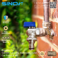 Sinor SBBC-215 Short Body Brass Ball Bibcock With Hose Connector - Image 3