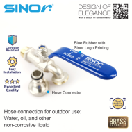 Sinor SBBC-216 Stainless Steel Handle Brass Ball Bibcock With Hose Connector - Image 4
