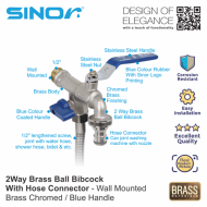 Sinor SBBC-218 Brass 2way Ball Bibcock With Hose Connector - Image 2