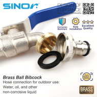 Sinor SBBC-218 Brass 2way Ball Bibcock With Hose Connector - Image 4
