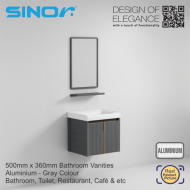 Sinor SBV-5036-GRA 500 x 360mm Bathroom Vanities Set Bathroom Mirror Cabinet Set - Image 2