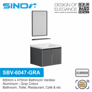 Sinor SBV-6047-GRA 600x470mm Bathroom Basin Vanities Set Bathroom Mirror Cabinet Set