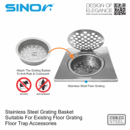 Sinor SD-01 Stainless Steel Floor Grating Basket - Image 4