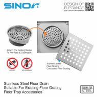 Sinor SD-02 Stainless Steel Floor Drain  - Image 4