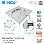 Sinor SD-412-6 SUS304 Stainless Steel Heavy Duty Floor Grating 6"x 6" - Image 2